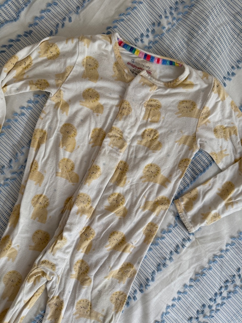 Magnetic Me Cream and Yellow Lion Print Footie